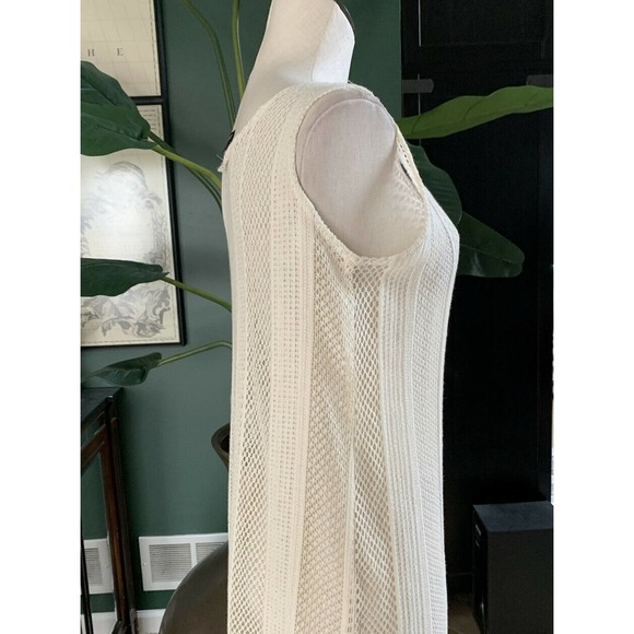 wear about women petite ivory crochet Lace sleeveless maxi coverup Y - Picture 4 of 8
